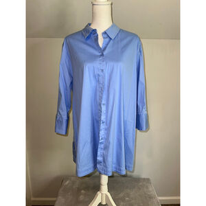 Women's Chico's Blue Button Down Shirt Plus Size 18